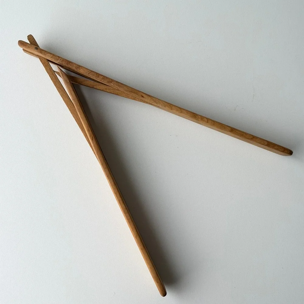 Vintage Folding Wooden Tongs Kitchen Tool Mid-Century Modern Rustic Farmhouse